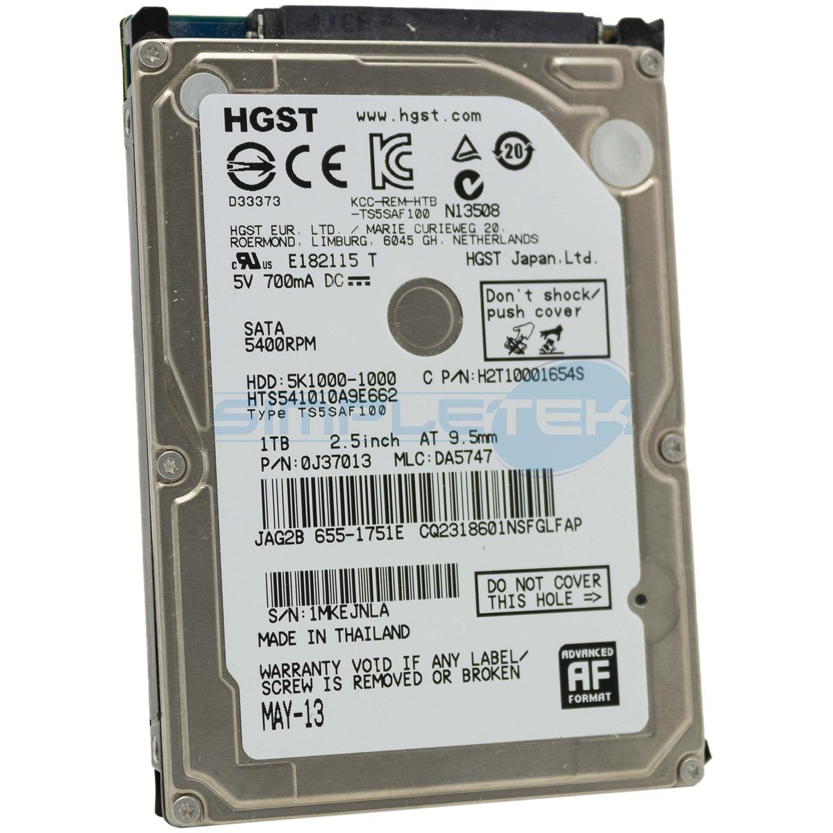 HARD DISK 1TB HGST HITACHI SATA 2,5" HTS541010A9E662 INTERNO NOTEBOOK ...