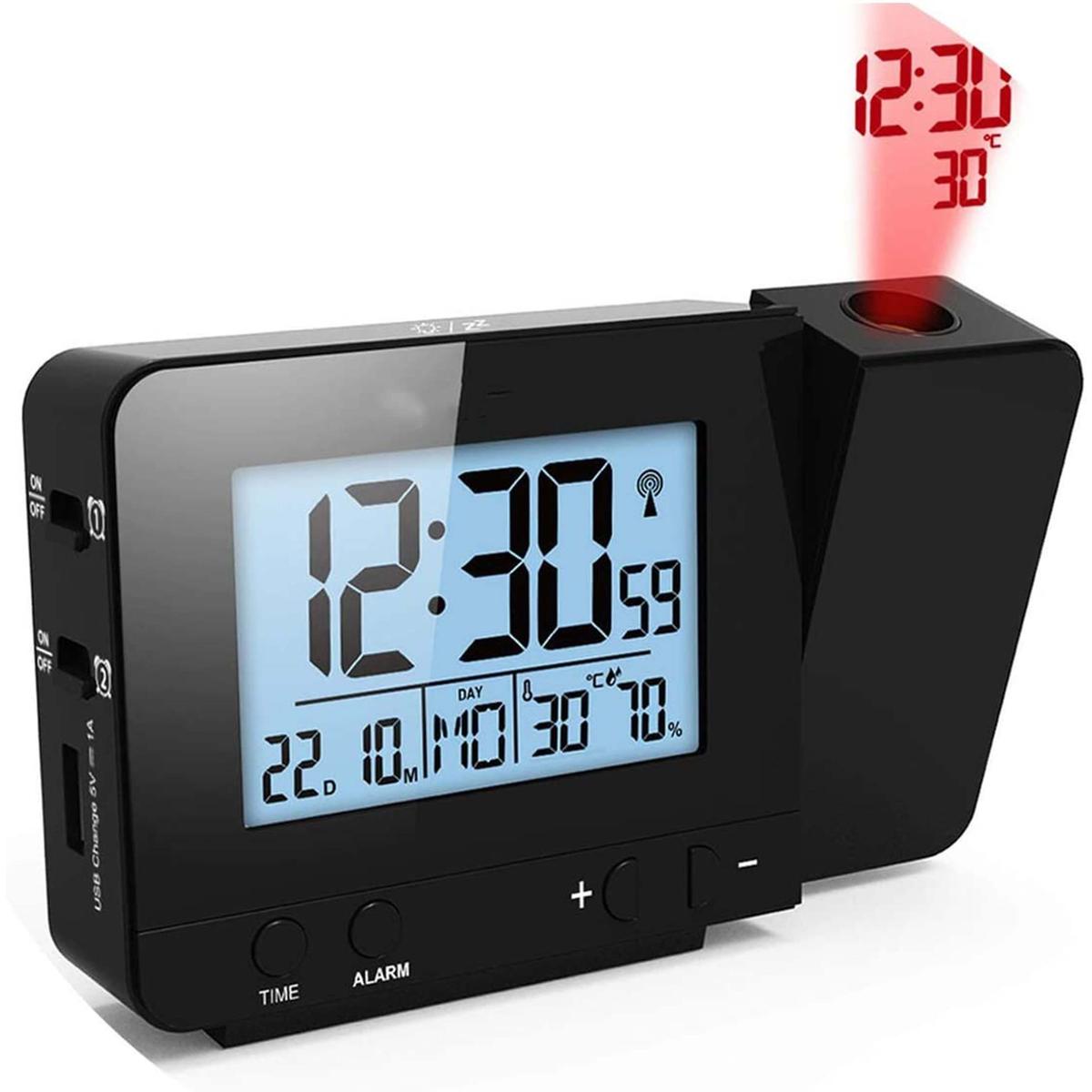 SVEGLIA DIGITALE FJ3531 CON PROIEZIONE FUNZIONE SNOOZE RETROILLUMINAZIONE  BLACK